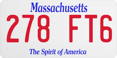 MA license plate 278FT6
