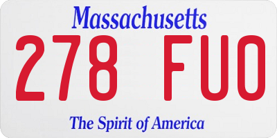 MA license plate 278FU0