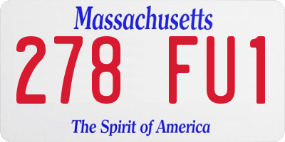 MA license plate 278FU1