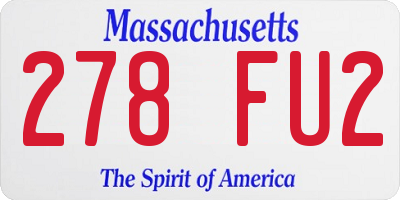 MA license plate 278FU2