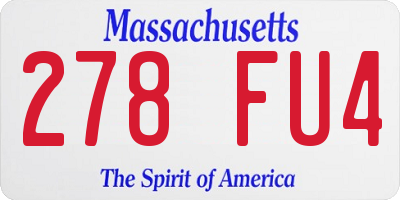 MA license plate 278FU4