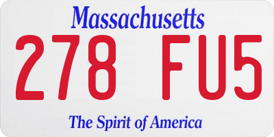 MA license plate 278FU5
