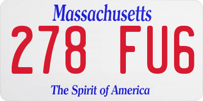 MA license plate 278FU6