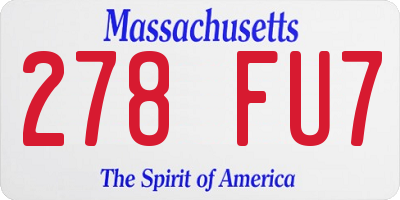 MA license plate 278FU7
