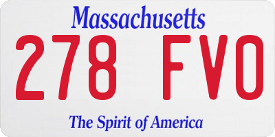 MA license plate 278FV0