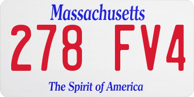 MA license plate 278FV4