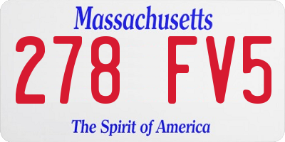 MA license plate 278FV5