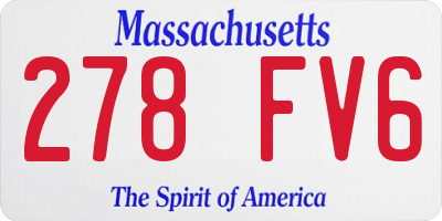 MA license plate 278FV6
