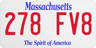 MA license plate 278FV8