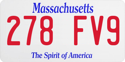 MA license plate 278FV9