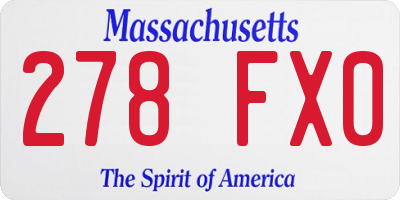 MA license plate 278FX0