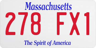 MA license plate 278FX1