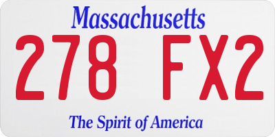 MA license plate 278FX2