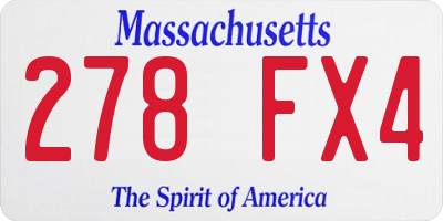 MA license plate 278FX4