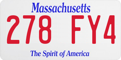 MA license plate 278FY4