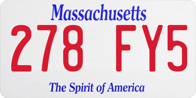 MA license plate 278FY5