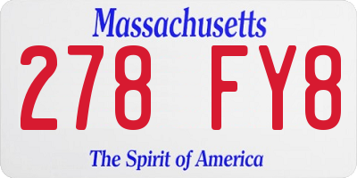 MA license plate 278FY8