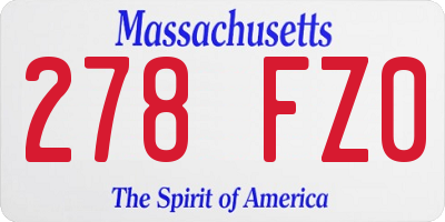 MA license plate 278FZ0