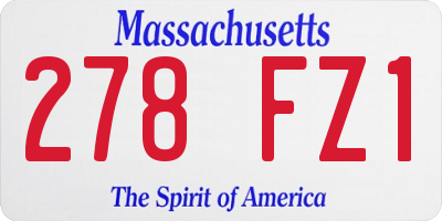 MA license plate 278FZ1
