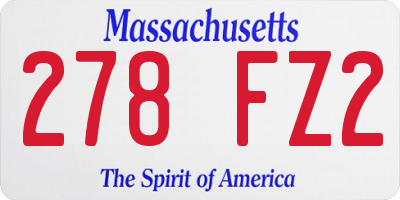 MA license plate 278FZ2