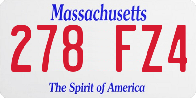MA license plate 278FZ4