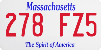 MA license plate 278FZ5