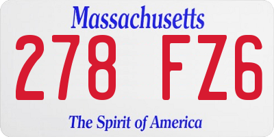 MA license plate 278FZ6