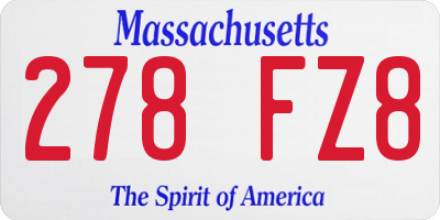 MA license plate 278FZ8
