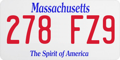 MA license plate 278FZ9