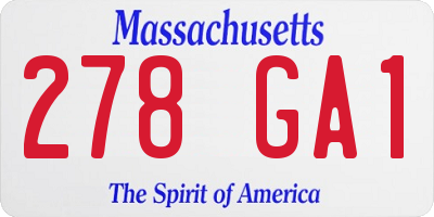 MA license plate 278GA1
