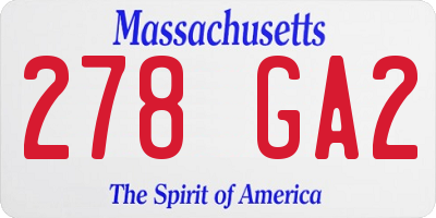 MA license plate 278GA2