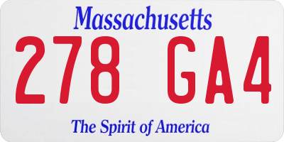 MA license plate 278GA4