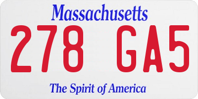 MA license plate 278GA5
