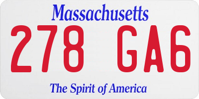MA license plate 278GA6