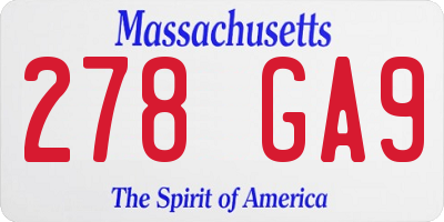 MA license plate 278GA9