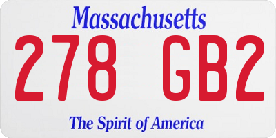 MA license plate 278GB2