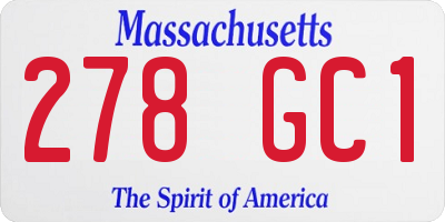 MA license plate 278GC1
