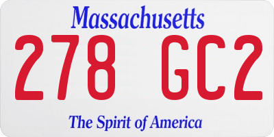MA license plate 278GC2