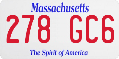 MA license plate 278GC6