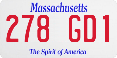 MA license plate 278GD1