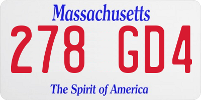 MA license plate 278GD4
