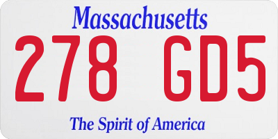 MA license plate 278GD5