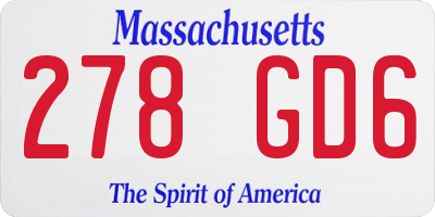 MA license plate 278GD6