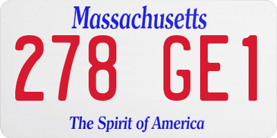 MA license plate 278GE1