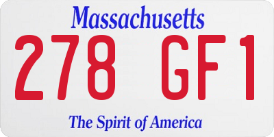 MA license plate 278GF1