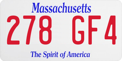 MA license plate 278GF4
