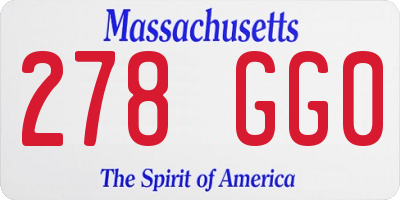MA license plate 278GG0