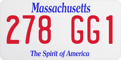 MA license plate 278GG1