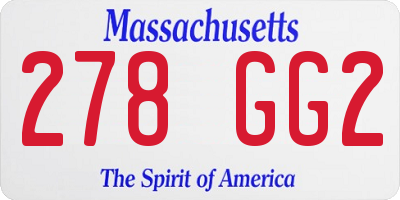 MA license plate 278GG2