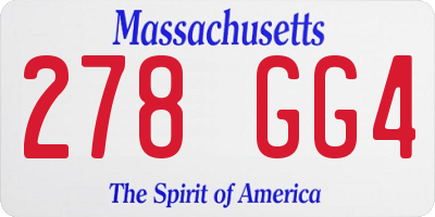 MA license plate 278GG4